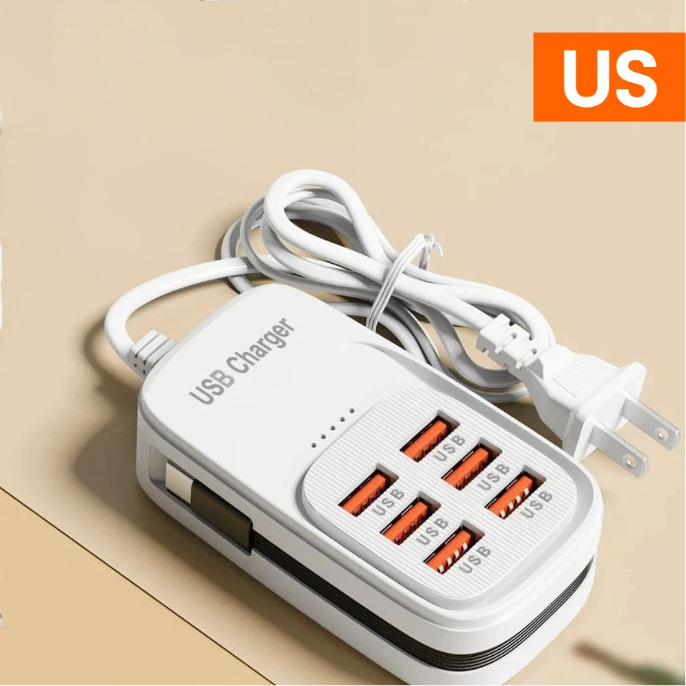 Estación de Carga USB 6 en 1 con Carga Rápida