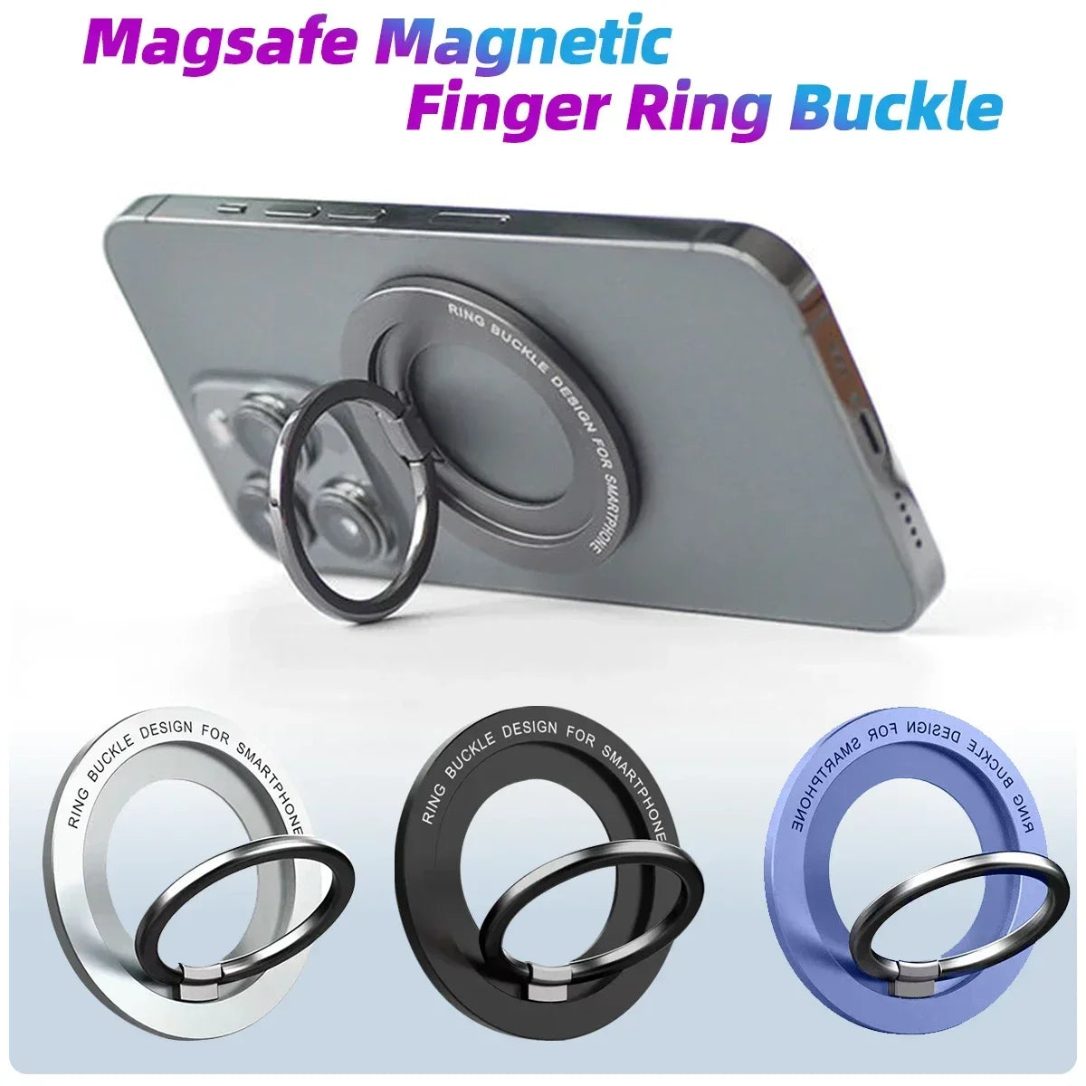 Anillo Magnético MagSafe para Celular Soporte Giratorio 360° con Agarre Seguro