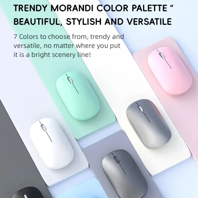 Mouse Inalámbrico Recargable Bluetooth y 2.4G Silencioso con Carga USB Tipo C