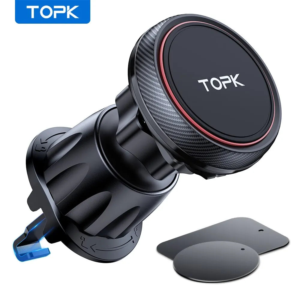 Soporte Magnético TOPK para celular de auto, 6 Imanes N52 y Rotación 360°