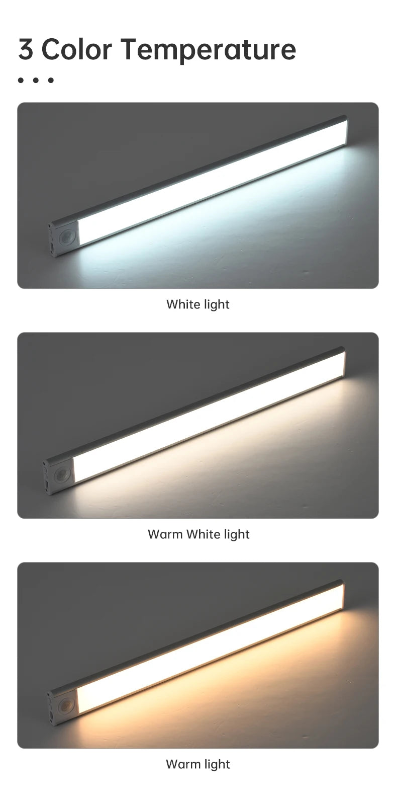 Luz LED Recargable USB con Sensor de Movimiento 50 cm