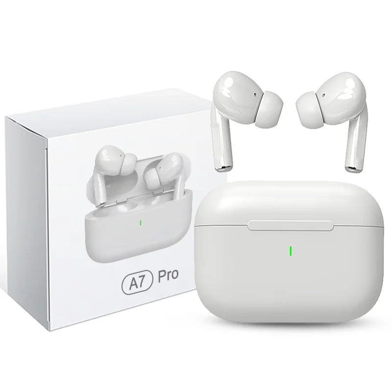 Audífonos Inalámbricos Bluetooth 5.3 A7 Pro TWS HiFi con Micrófono y Estuche de Carga