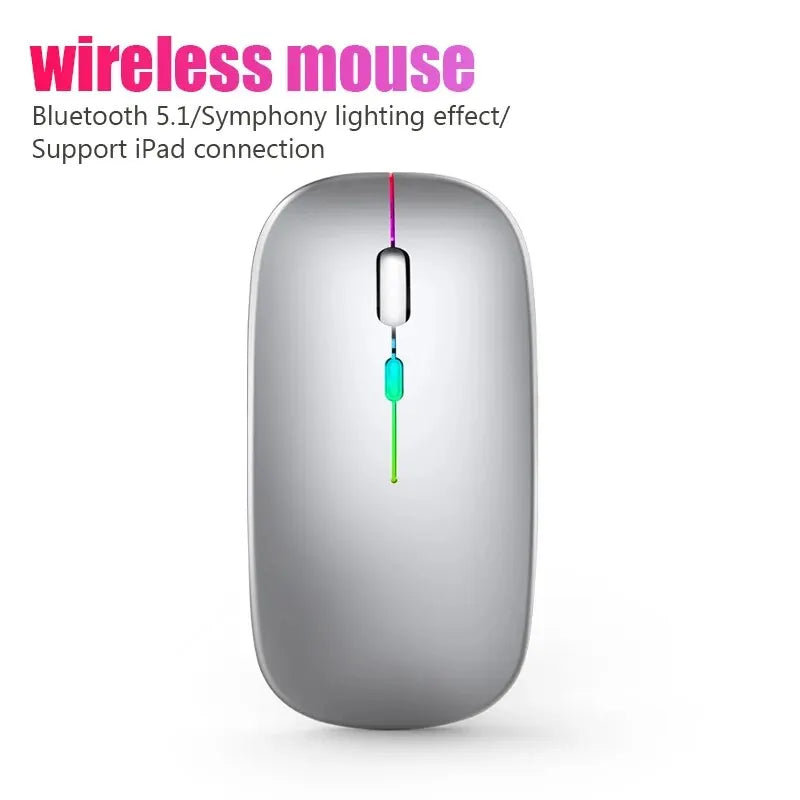 Mouse Inalámbrico RGB Recargable Bluetooth 5.0 para laptop y PC