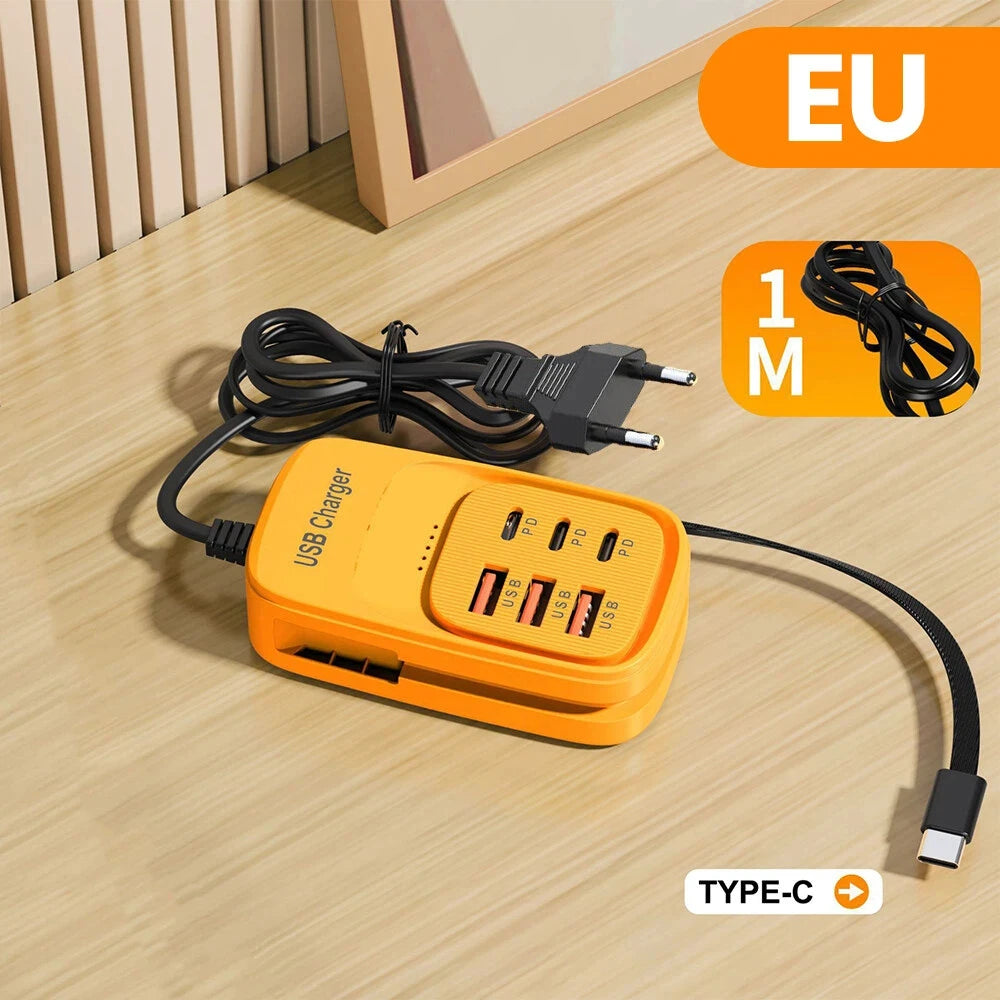 Estación de Carga USB 6 en 1 con Carga Rápida