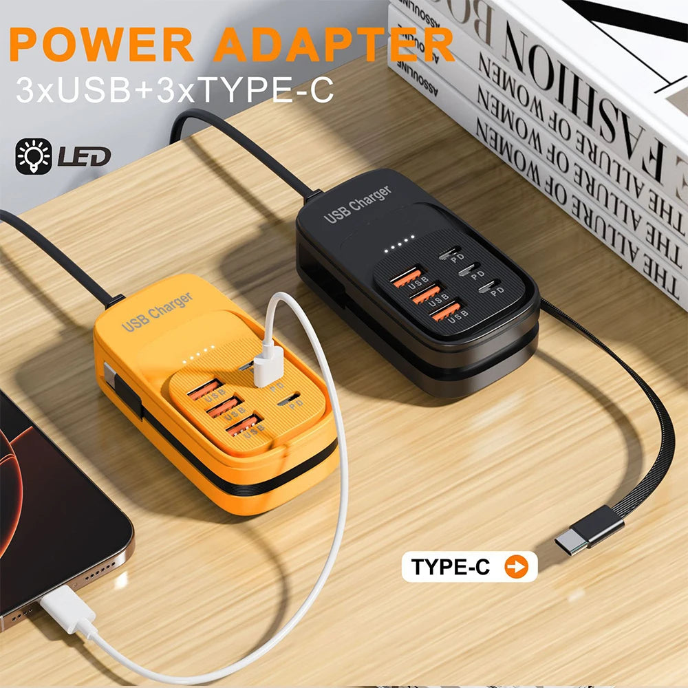 Estación de Carga USB 6 en 1 con Carga Rápida