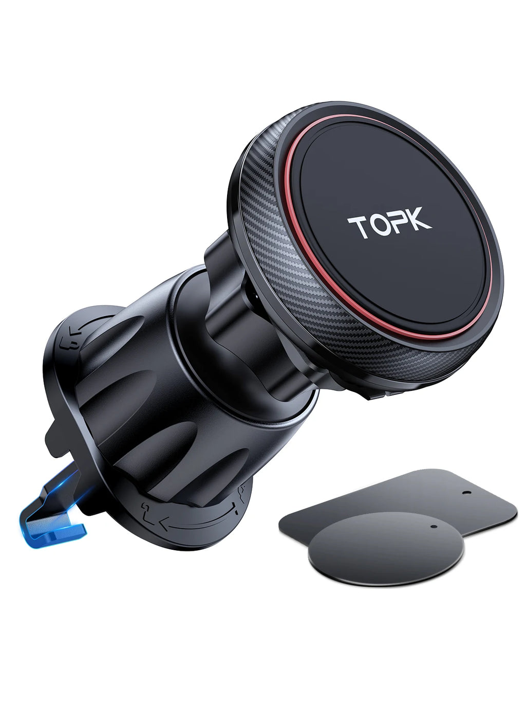 Soporte Magnético TOPK para celular de auto, 6 Imanes N52 y Rotación 360°