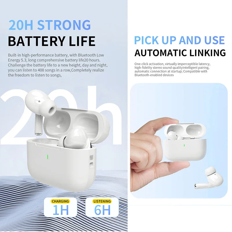 Audífonos Inalámbricos Bluetooth 5.3 A7 Pro TWS HiFi con Micrófono y Estuche de Carga