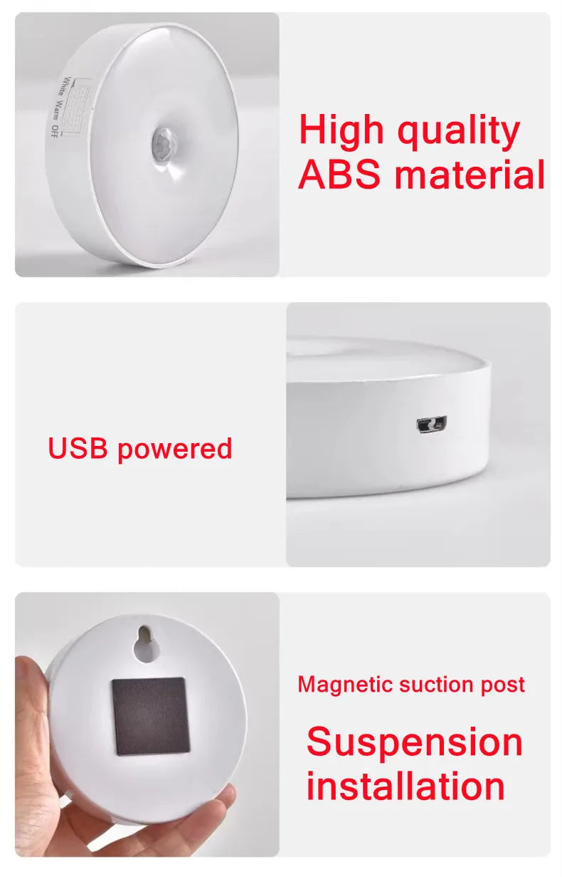 Lámpara LED con sensor de movimiento Recargable USB