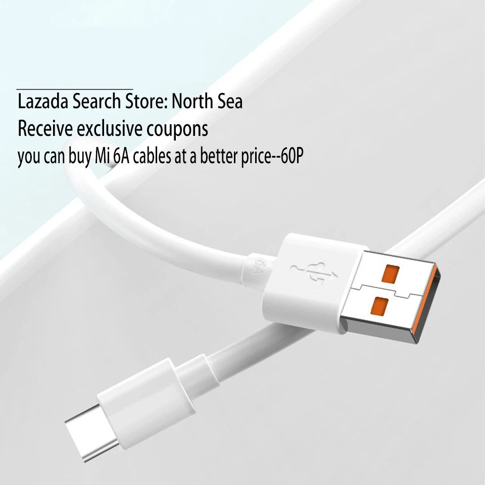 Cable Xiaomi Original USB-A a USB-C 120W 6A Turbo Charge