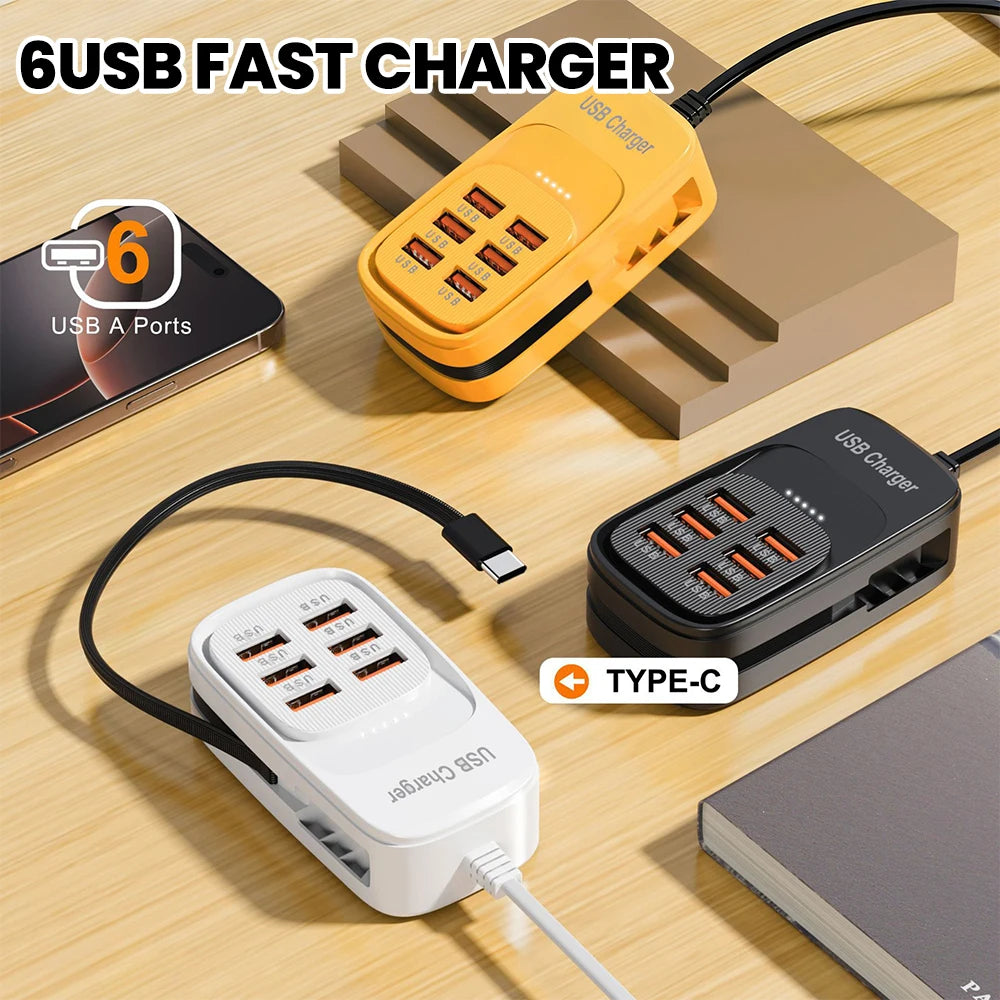Estación de Carga USB 6 en 1 con Carga Rápida