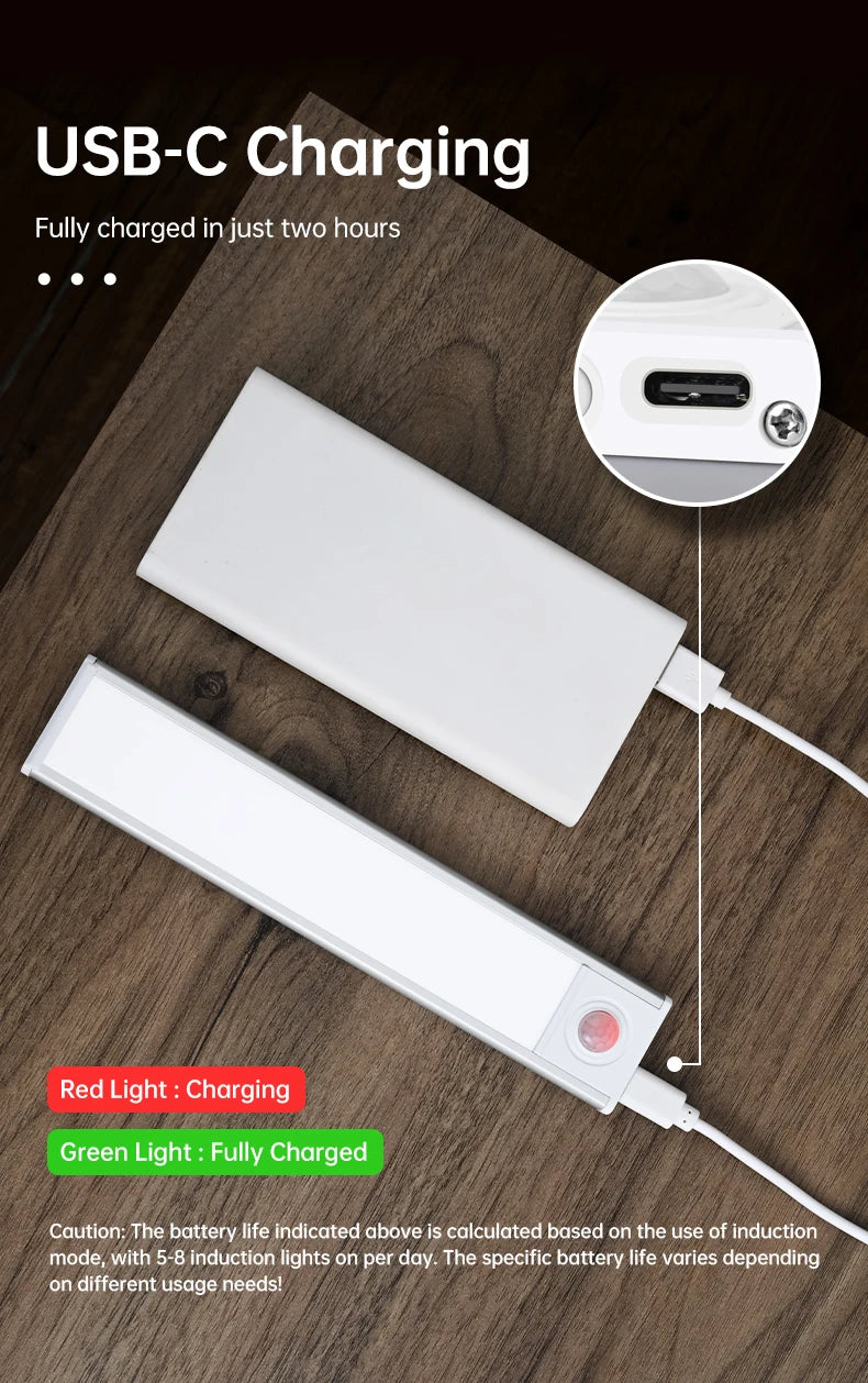 Luz LED Recargable USB con Sensor de Movimiento 50 cm