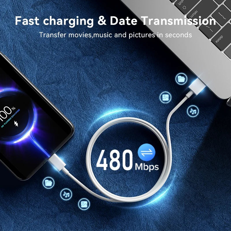 Cable Xiaomi Original USB-A a USB-C 120W 6A Turbo Charge