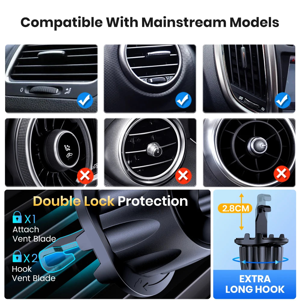 Soporte Magnético TOPK para celular de auto, 6 Imanes N52 y Rotación 360°