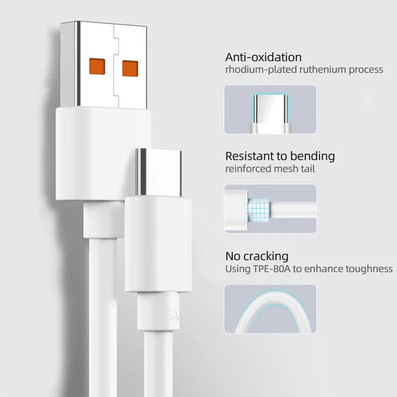 Cable Xiaomi Original USB-A a USB-C 120W 6A Turbo Charge