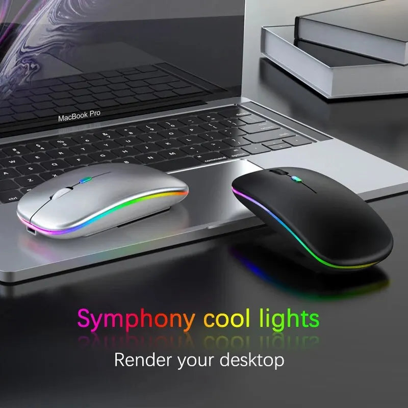 Mouse Inalámbrico RGB Recargable Bluetooth 5.0 para laptop y PC
