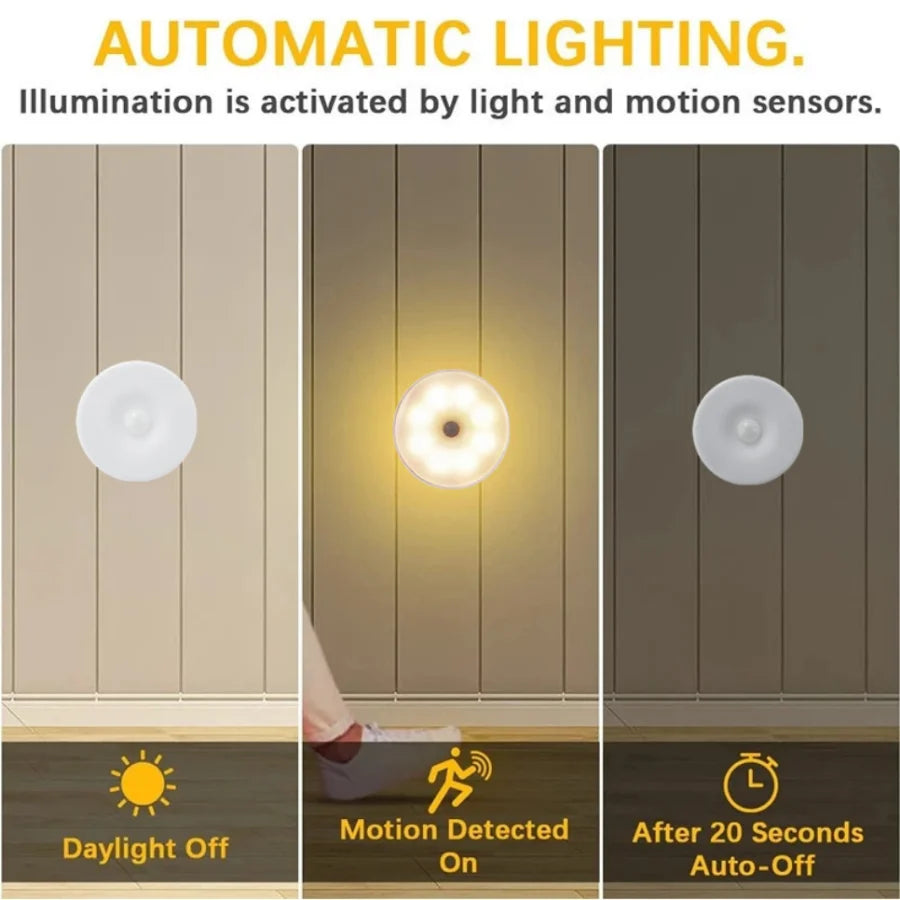Lámpara LED con sensor de movimiento Recargable USB