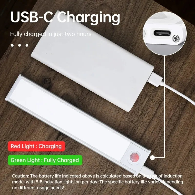 Luz LED Recargable USB con Sensor de Movimiento 50 cm