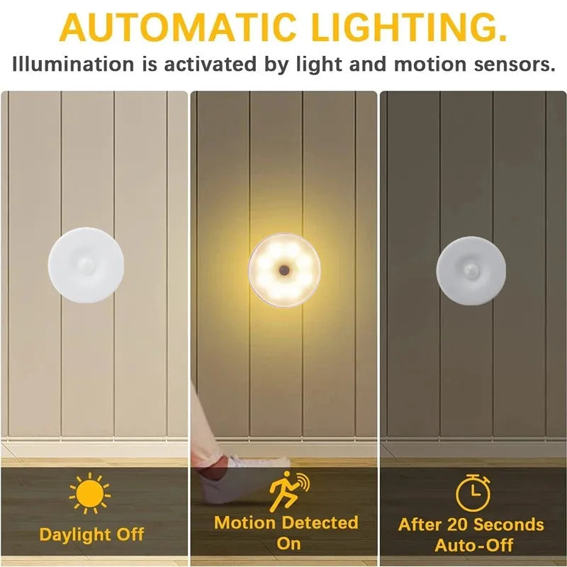 Lámpara LED con sensor de movimiento Recargable USB
